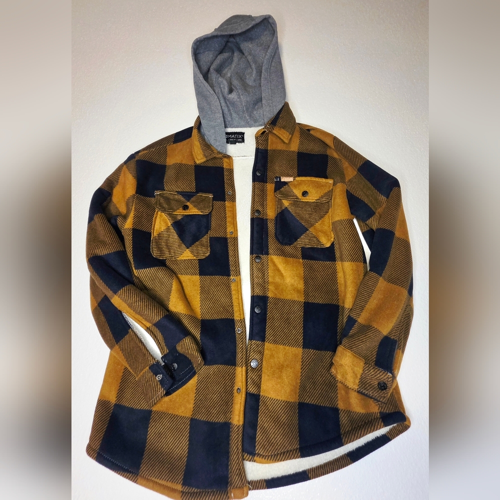 Matix Sherpa Lined Polar Hooded Shacket Large